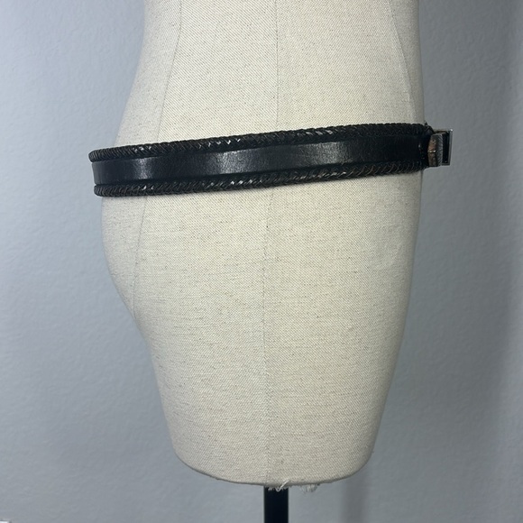 Brighton brown and silver leather braided vintage belt size 34 style 65803 main image 9